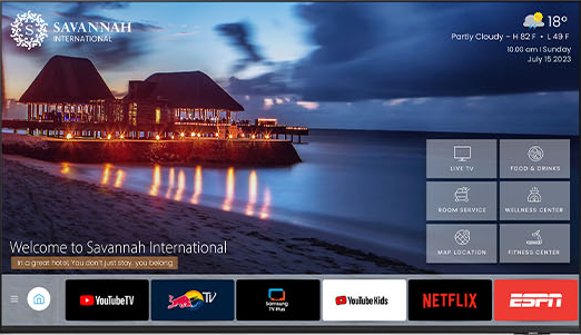 Ecran-TV-Hospitality-dans-un-hotel-avec-services-hotel